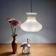 Vintage globe pendant light in white opaline