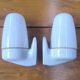 Pair of Bauhaus porcelain and opaline glass wall sconces, 1950