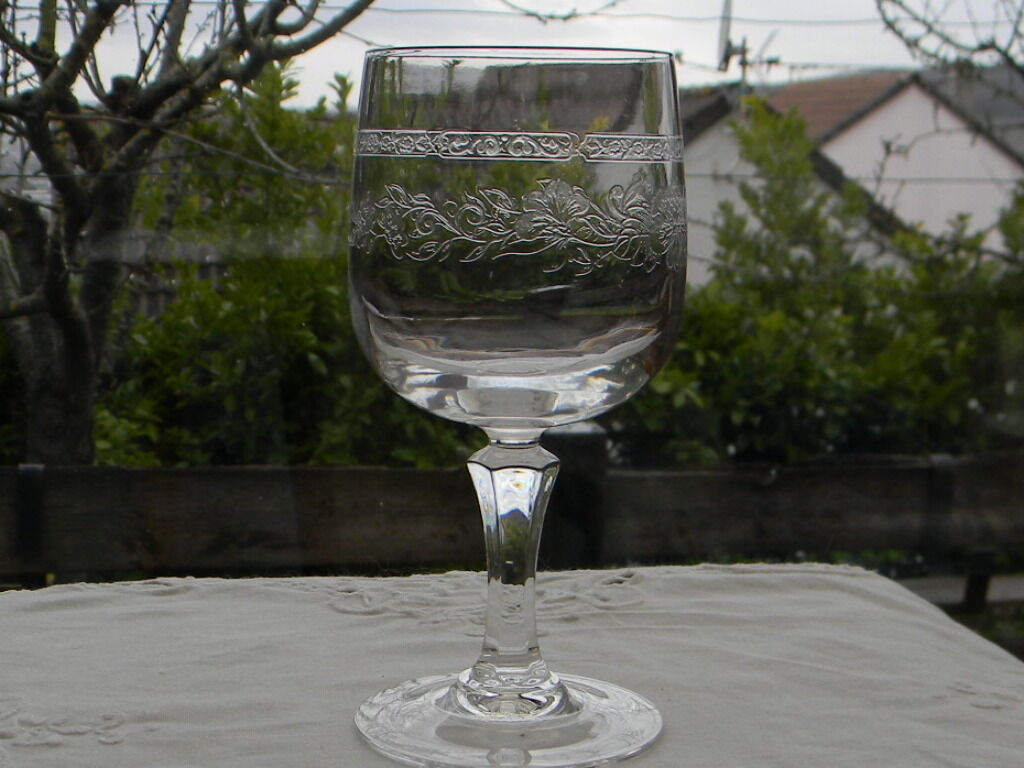 Lot de 6 verres à vin rouge cristal d'arques modèle Matignon