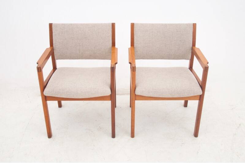 A pair of armchairs, Denmark, 1960s. After restoration.