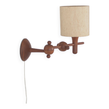 Danish teak wall lamp, 1960s