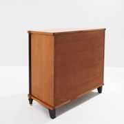 Jules Leleu cherry wood cabinet with marquetry, 2 doors, bronze, 1940.