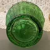 Italian glass carafe bottle, green Empoli
