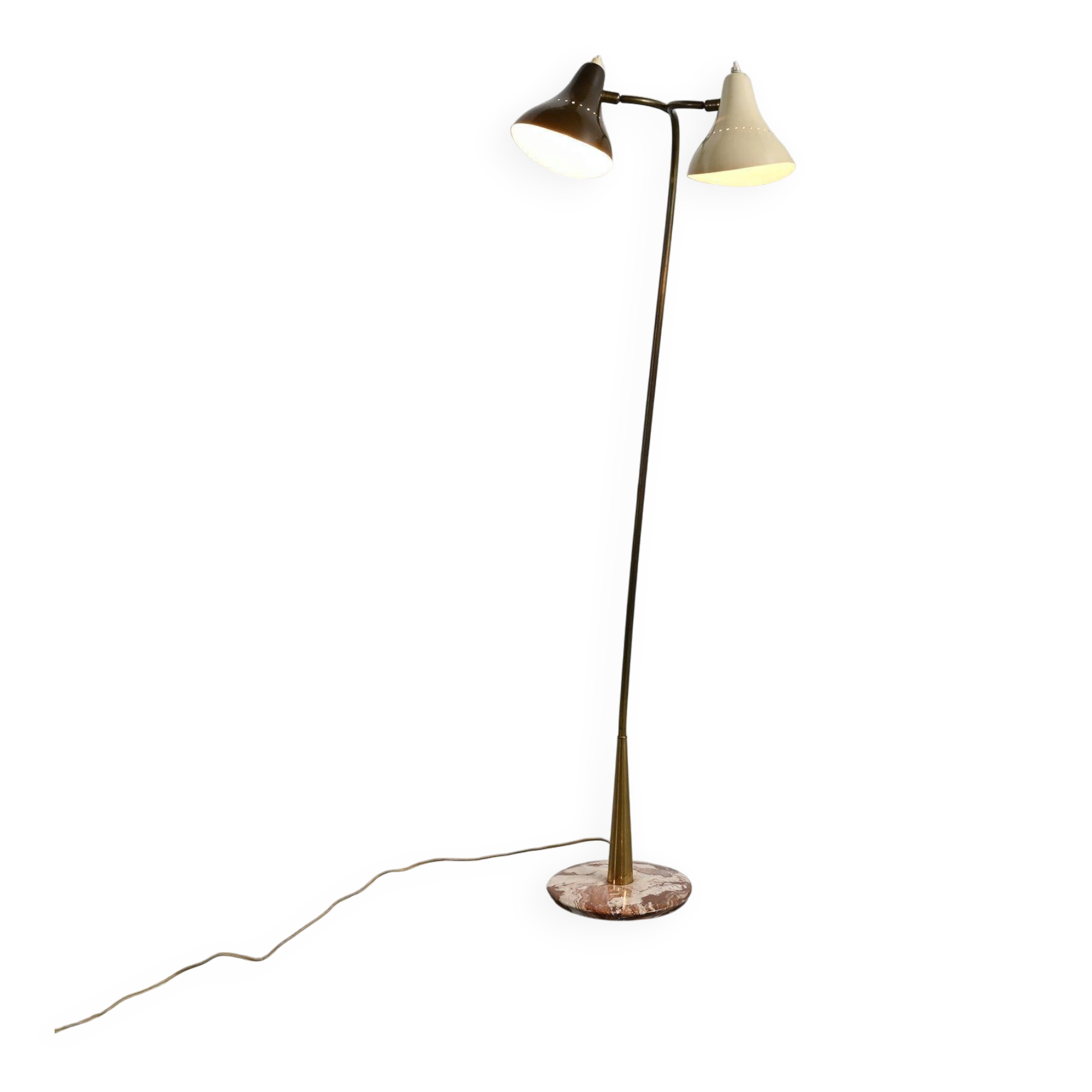 Lampadaire liseuse à double bras orientable par J.J.M. Hoogervorst, Anvia, vers 1950