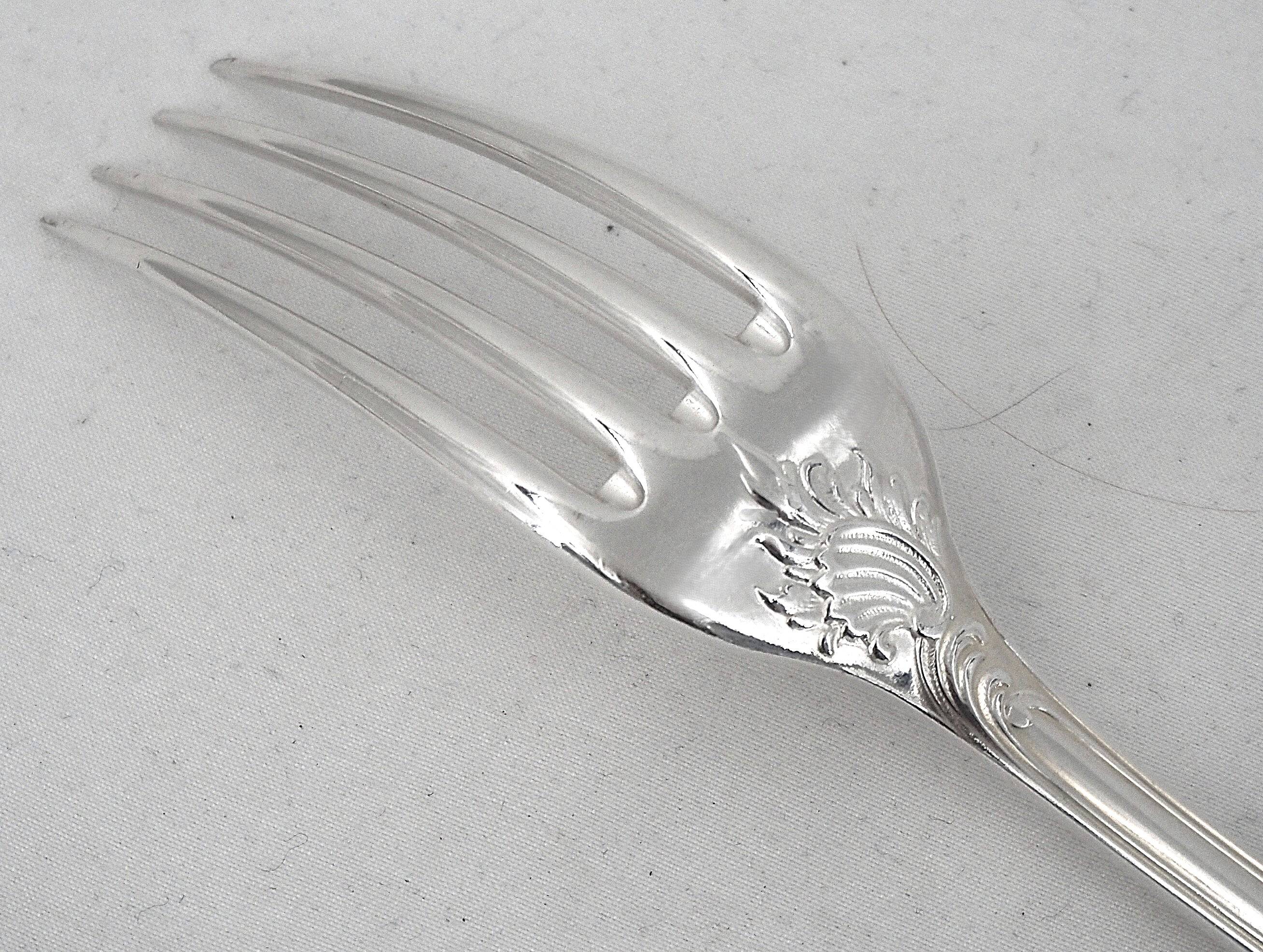 Christofle Marly, 6 table forks, 21.5 cm, in silver-plated metal.