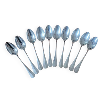 10 cuillères de table en métal argenté