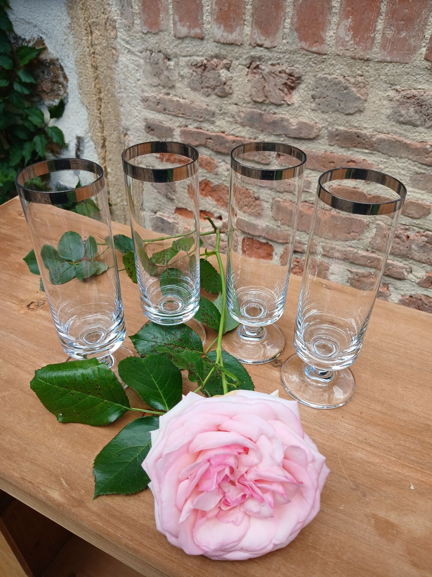4 flûtes à champagne vintages