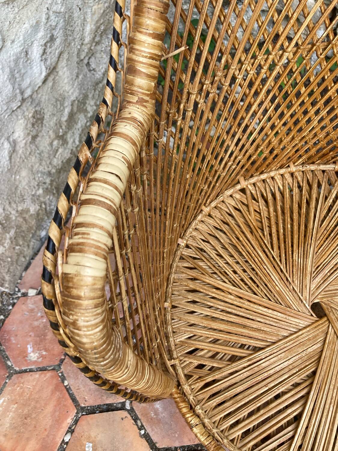 Vintage rattan armchair