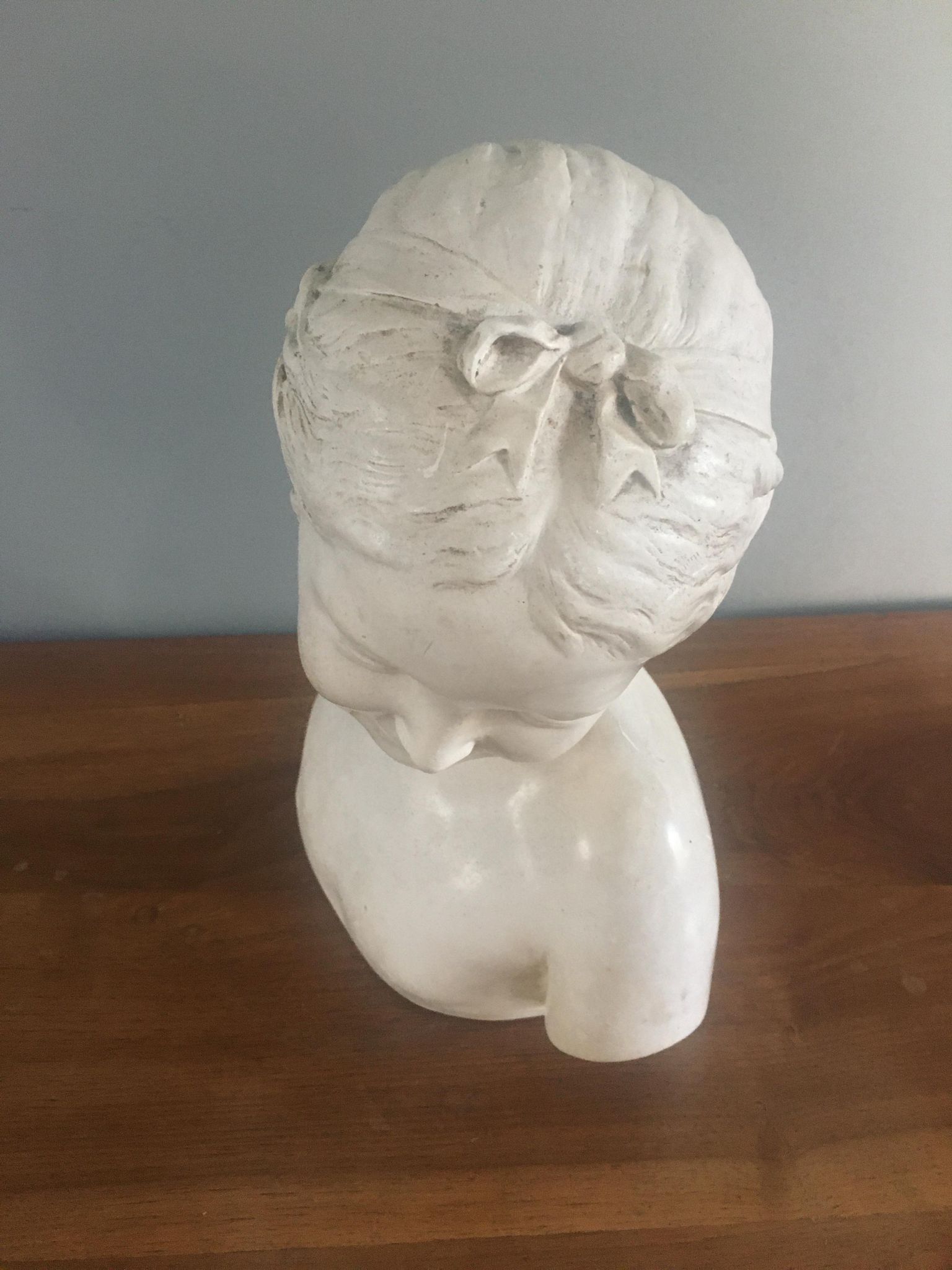 Old plaster bust 'La Rieuse' by Jean-Baptiste Pigalle