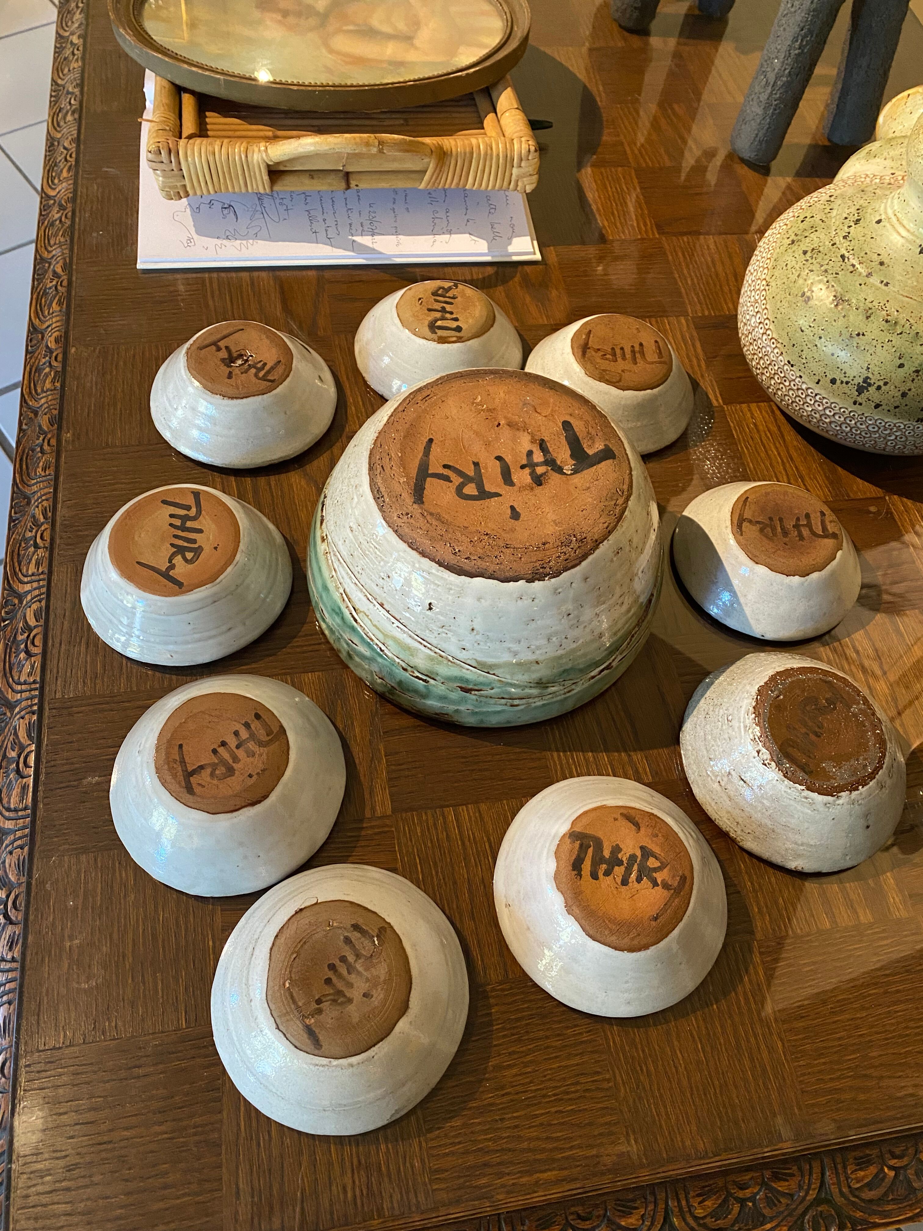 Series of ceramic salad bowls Albert Thiry Vallauris