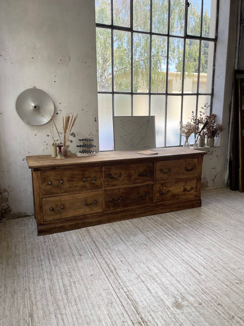 XXL walnut silk loom furniture from the 50s