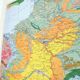 Old map of France Paris basin 43x43cm from 1950