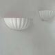 Pair of vintage shell wall lights, matte white, France 1970