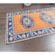 Vintage Turkish Oushak Handmade Wool Cotton Orange Runner 74x325