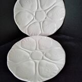 2 Limoges porcelain oyster plates