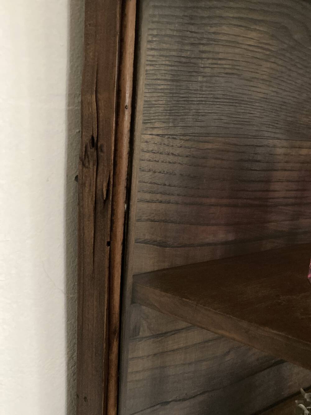 Antique wooden wall display cabinet