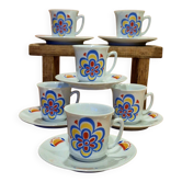 Luscia coffee cup set X6 Vintage 70's