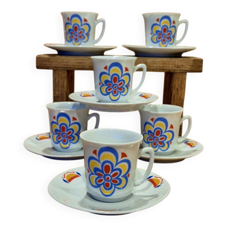 Luscia coffee cup set X6 Vintage 70's