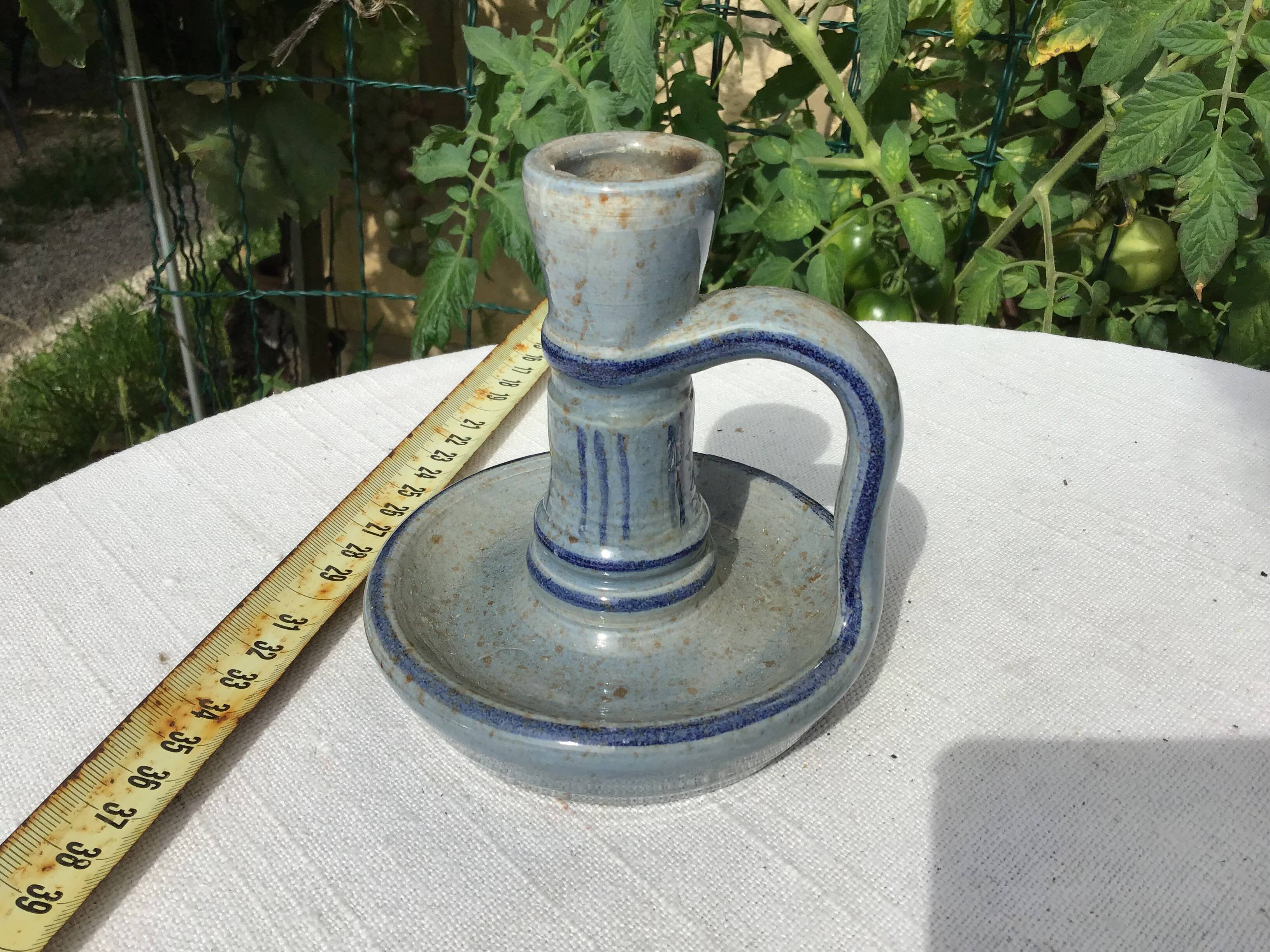 glazed ceramic hand candle holder