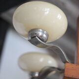 Art Deco suspension, 4-light chandelier with opaline globe, ceiling lamp.