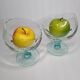 Pair of standing glass cups, 16 cm, blue