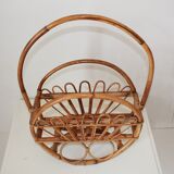 Vintage bamboo magazine rack Italy 1960s