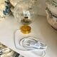 Cracked glass and gold metal table lamp