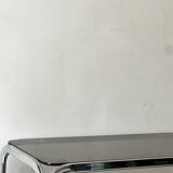 Hi-fi furniture sideboard/bar in smoked glass and chrome, 1970s design.