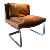 Fauteuil en cuir mid century DS-201 de Robert Haussmann pour De Sede - suisse 1957