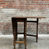 Antique Oak Oval Drop-Leaf Table with Barley Twist Legs – Gateleg Tabl