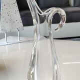 Soliflore vase in crystalline glass, by Flavio Poli for Art Vannes France. High 32 cm