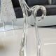Vase soliflore en verre cristallin, par Flavio Poli pour Art Vannes France. Haut 32 cm