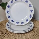 Dessert plates with blue leaves