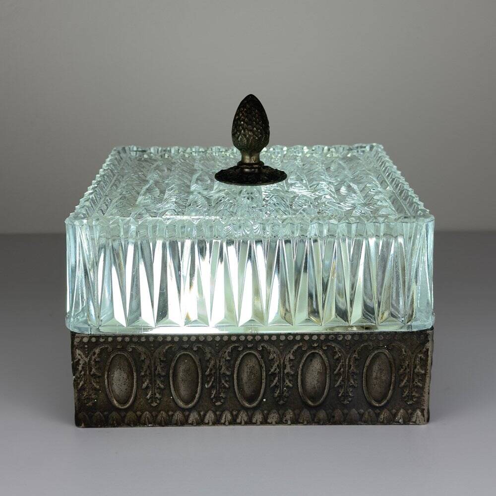 Vintage Crystal Ceiling Lamp, Italy, 1960s