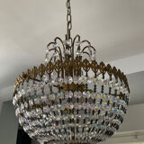 Brass tassel basket chandelier