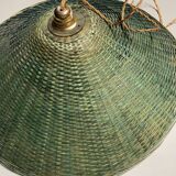 Suspension in green braided rattan