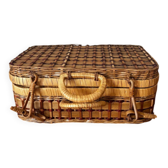 Small wicker suitcase