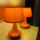 2 lampes de chevet orange, années 70