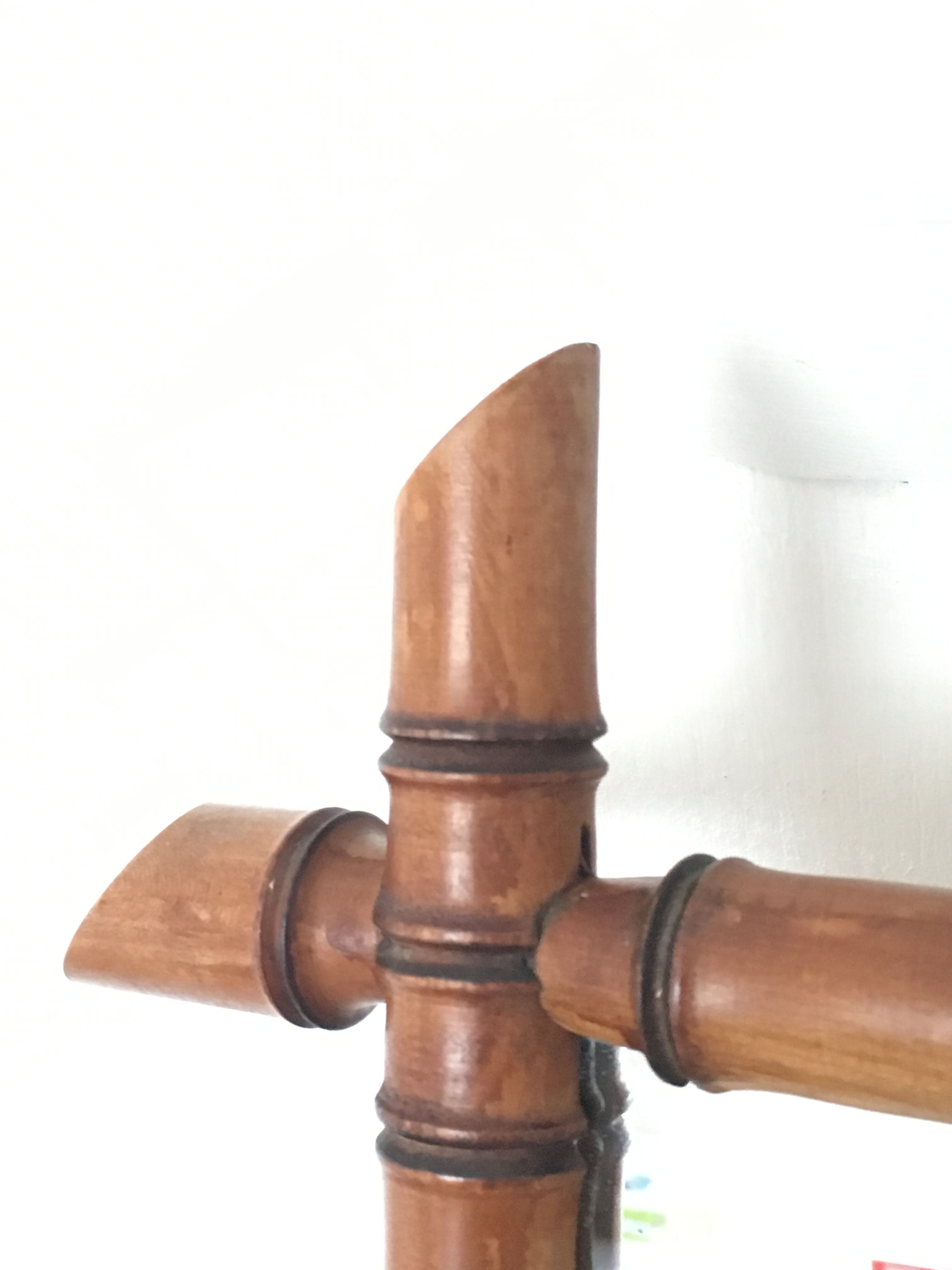 30s/40s bamboo wood mirror 38x45cm