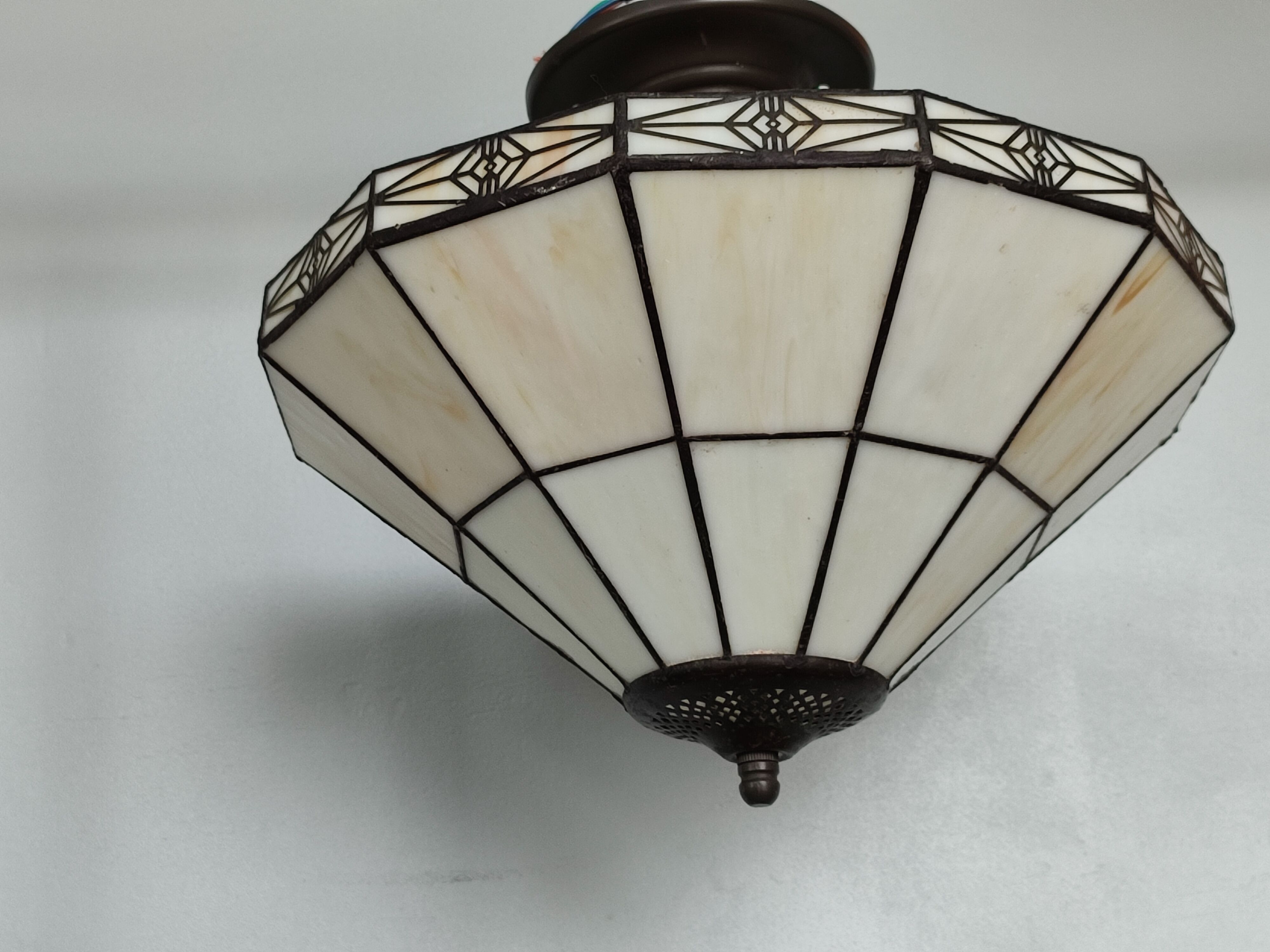 Set of two vintage tiffany style ceiling lights