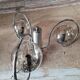 Chandelier with chrome metal frame from the 70s, 3 smoked globes
