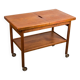 Danish extendable two-tiered teak serving trolley, 1960s, Kurt Ostervig.