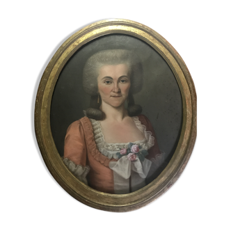 Ancien portrait de femme école française fin XVIIIéme