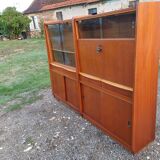Meubles vitrine des années 50 bois et vitres