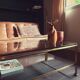 Vintage brass and glass coffee table, Italian, 70s Hollywood Regency style