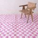 Tapis à damier rose - 292 x 217 cm