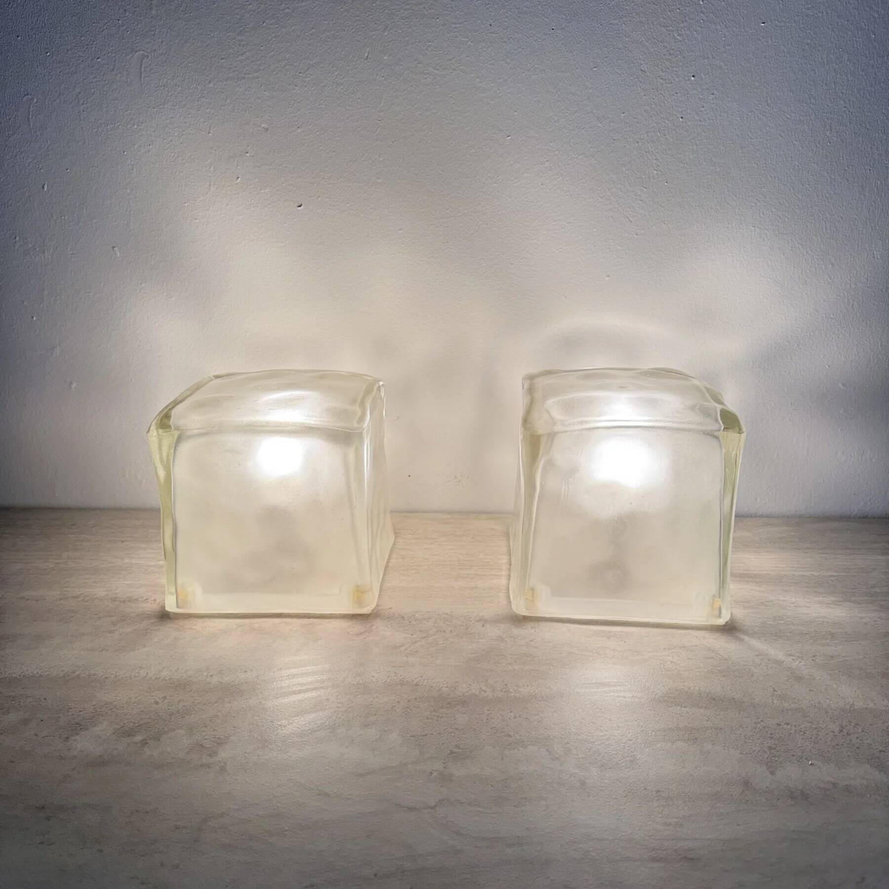 Set of 2 Iviken Ikea ice cube lamps, 1970s