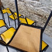 Lot de 8 chaises jaunes mullca 510