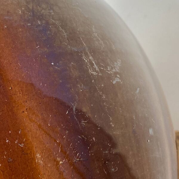 Vase boule Art Déco en terre cuite marron par Albert Heilles