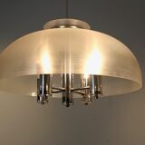 Suspension Doria chrome et lucite dome